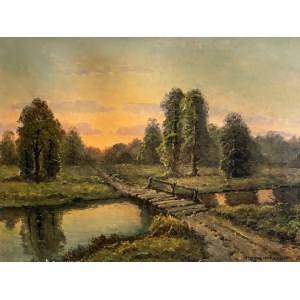 Wiktor KORECKI (1890-1980), Landscape at Sunset
