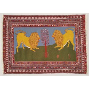 Cult fabric - judaicum with a pair of lions