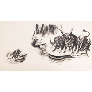 Jan Marcin Szancer (1902 Kraków-1973 Warsaw), Illustration to The Tale of the Steel Hedgehog