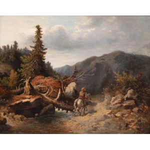 Jozef Jaroszynski (1835 Lviv - 1900 Munich), Road in the mountains