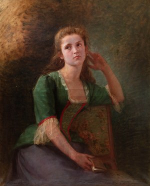 Mieczysław Reyzner (1861 Lwów - 1941 tamże), Portret dziewczyny, 1924 r.