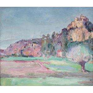 Włodzimierz Terlikowski (1873 Poraj - 1951 Paris), Landschaft aus Südfrankreich/Stillleben (doppelseitiges Gemälde), 1919.