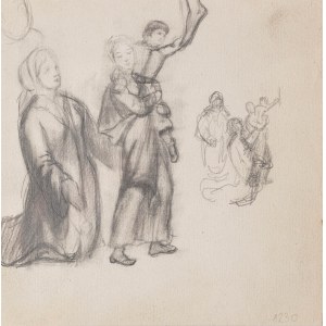 Jan Styka (1858 Lemberg - 1925 Rom), Zwei Frauen mit Kind