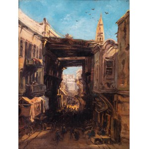 Eduard Hildebrandt (1817 Danzig-1868 Berlin), Bazaar in Cairo, 1860.