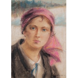 Stanisław Górski (1887 Kościan - 1955 Kraków), Porträt eines Mädchens mit Schleier