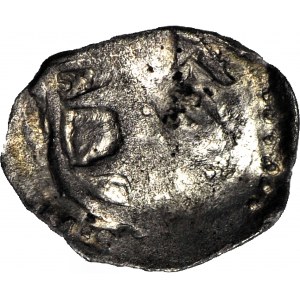 R-, Jadwiga i Władysław Jagiełło 1386-1399, Denar, Wschowa, dwa wypukłe rewersy