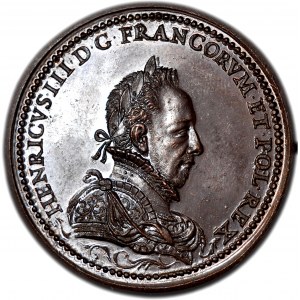 R-, Heinrich Valois, Medaille 1587, Abrechnung des Königs von Frankreich und Polen mit Söldnertruppen