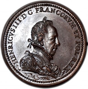 R-, Henry Valois, Medal 1587, settlement of the King of France and Poland with mercenary troops