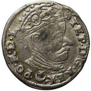 Stefan Batory, Trojak 1581, Wilno, herb Leliwa