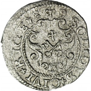 RR-, Zygmunt III Waza, Szeląg 1588/9 - przebitka daty, Ryga