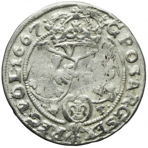 Jan II Kazimierz, Szóstak 1667 AT, Bydgoszcz, rzadszy