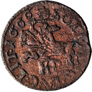 RR-, Jan II Kazimierz, Szeląg litewski 1666, Malbork DVC, bez kropek w dacie