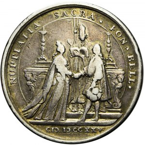 Nuptial medal of Louis XV and Marie Leszczynska 1725, silver