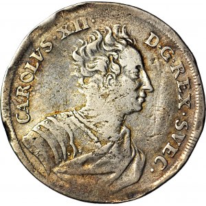 RR-, Pomerania, Carl XII Gustav, 2/3 Thaler 1709, Szczecin, R3