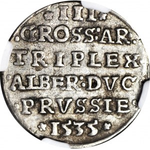 Duchy of Prussia, Albrecht Hohenzollern, Trojak 1535, Königsberg