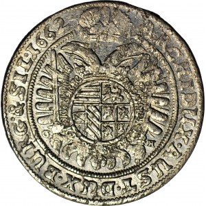 R-, Silesia, Leopold I, 15 Krajcars 1662 G-H, Wroclaw, beautiful