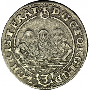 RRR-, Śląsk, Trzech Braci, 3 krajcary 1656, Brzeg, błąd LIGE (zamiast LIG lub LIGN)