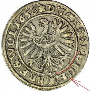 RRR-, Śląsk, Trzech Braci, 3 krajcary 1656, Brzeg, błąd LIGE (zamiast LIG lub LIGN)