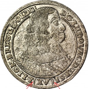 RRR-, Sliezsko, Ludwik Walowski, 15 krajcars 1659, BRZEG, NEZARADENÉ! REFUND!