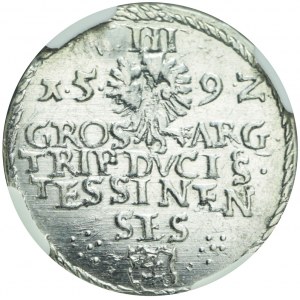 RR- Silesia, Duchy of Cieszyn, Adam Waclaw, Troyak 1592, Cieszyn, R6