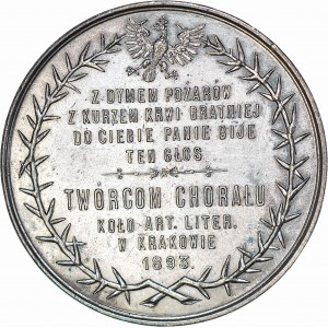 XIX w., Medal Kornel Ujejski i Józef Nikorowicz, 1893, brąz 45 mm