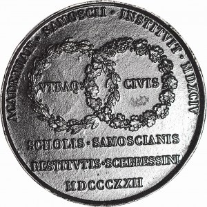 Poľské kráľovstvo, medaila Jana Zamoyského, medaila 1822, 50 mm, transfer Akadémie, odliatok zo železa z Bialogonských železiarní