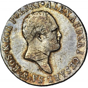 Kingdom of Poland, Alexander I, 1 zloty 1818 IB, beautiful