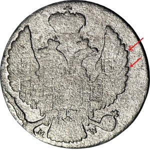 RR-, Kingdom of Poland, 10 pennies 1836, DESTRUKT - double minting