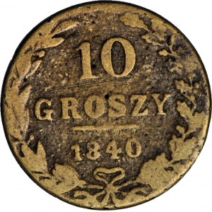 R-, Kingdom of Poland, 10 groszy 1840, period forgery, brass