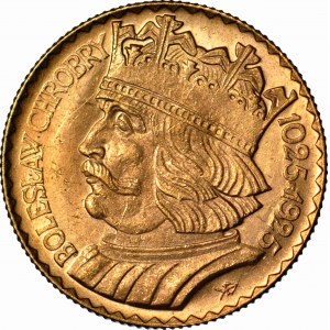 20 złotych 1925, Bolesław Chrobry, mennicze, RZADKIE CZERWONE
