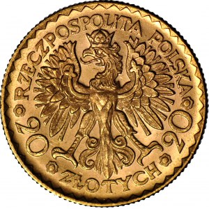 20 złotych 1925, Bolesław Chrobry, mennicze, RZADKIE CZERWONE