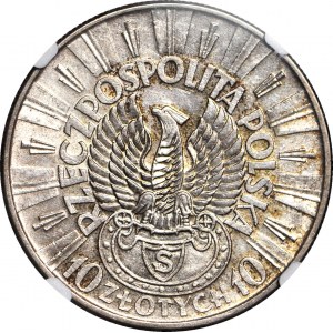 10 złotych 1934, Piłsudski, orzeł STRZELECKI, ok. menniczy
