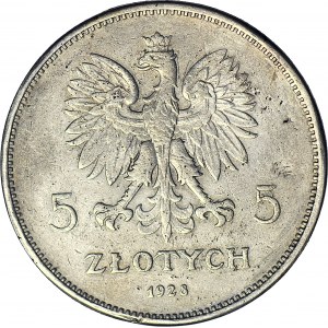 5 gold 1928 Nike, with sign, Warsaw