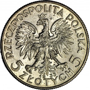 5 gold 1934, Head, minted
