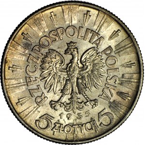 5 gold 1935, Pilsudski, minted