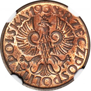 2 pennies 1938, mint, color RB