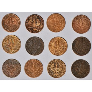 Second Republic, set of 12 coins, 2 pennies
