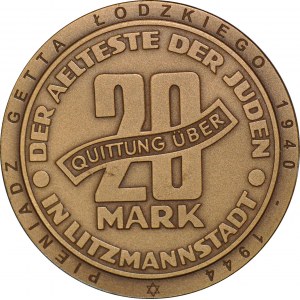 20 marks, medal PIENIĄDZ GETTA ŁÓDZKIE 1940-1944, bronze