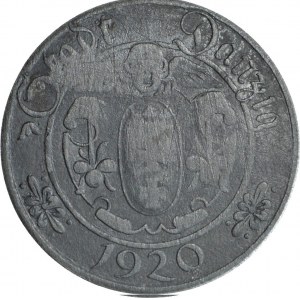 RR-, Free City of Danzig, 10 fenig 1920 variety 60 pearls