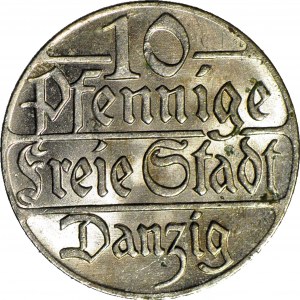 Free City of Gdansk, 10 pfennigs 1923, minted