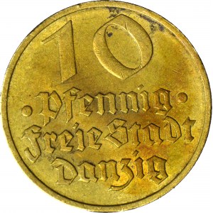 Free City of Danzig, 10 fenig 1932, Cod, beautiful