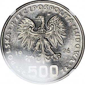 500 gold 1976, nickel, Casimir Pulaski - profile, SAMPLE NIKIEL