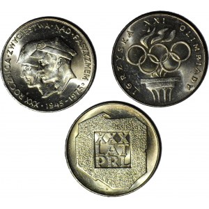 Zestaw 3 szt. 200 zł 1974-76, Faszyzm, Olimpiada, XXX lat PRL