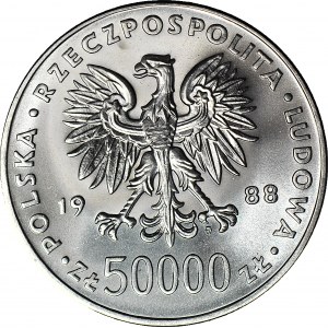 50,000 gold 1988, Pilsudski, minted