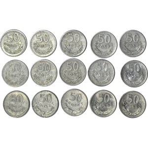 50 pennies 1949-57-65-70-71-72-73-74-75-76-77-78-82-85-86, set of 15 pcs.