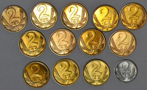 2 gold 1975-76-77-78-79-80-81-82-83-84-86-88-89, set of 13 pcs.