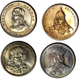 50 złotych 1981-82 i 100 złotych 1985-86, poczet królewski, mennicze