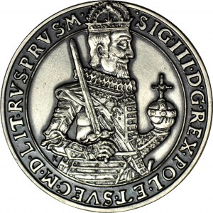 Zygmunt III Waza, Talar toruński 1630 Kopia 28gram, SREBRO 925