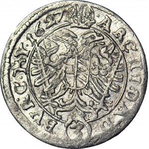 Austria, Ferdinando II, 3 krajcars 1627, denominazione sotto lo stemma, Vienna, bella