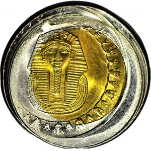 Egypt £1, 2010, Tutanchamón, DESTRUKT, dvojitý úder s posunutým úderom